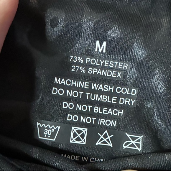 Black Leopard Print High-Waisted Leggings M - Picture 9 of 9